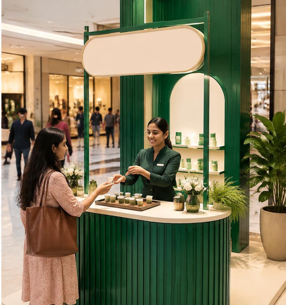 Point of sale interactive product sampling counter display