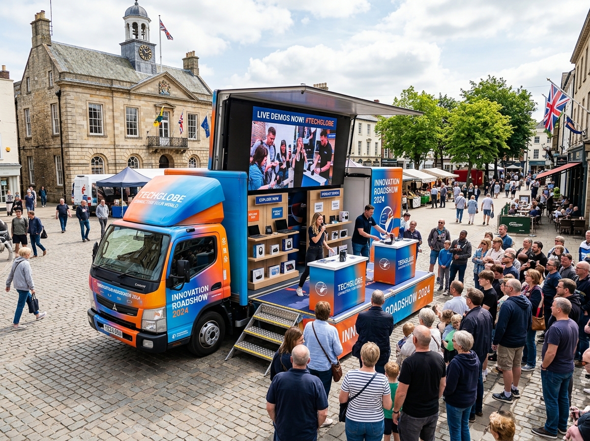 Mobile roadshow branded canter truck