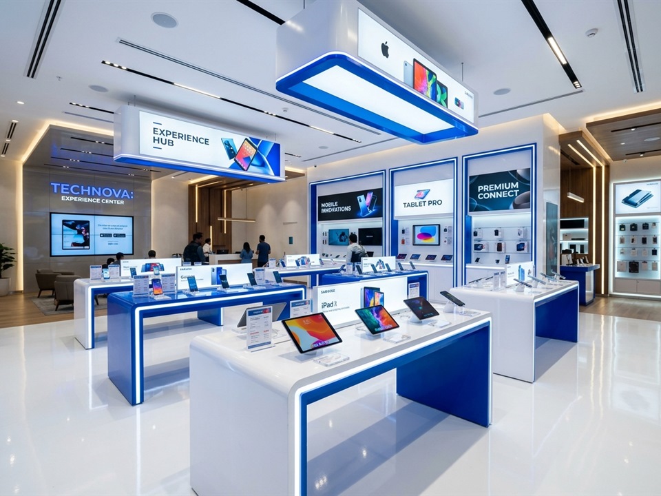 Retail brand experience center and commercial branding