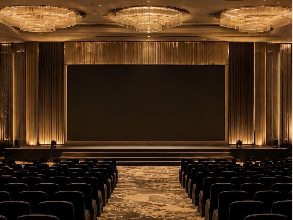 Grand ballroom panoramic stage and delegate view