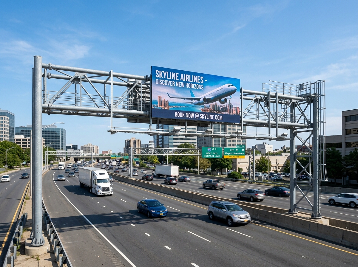 Overhead highway cantilever gantry display