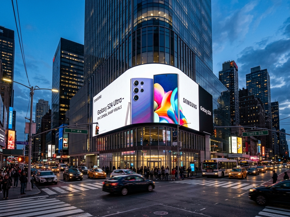Curved digital DOOH LED commercial billboard screen